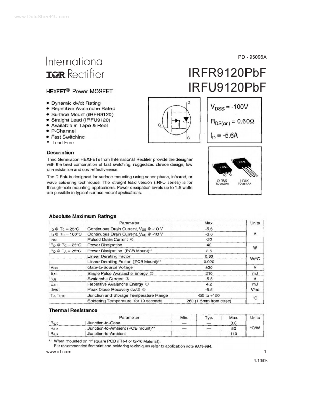IRFU9120PBF International Rectifier