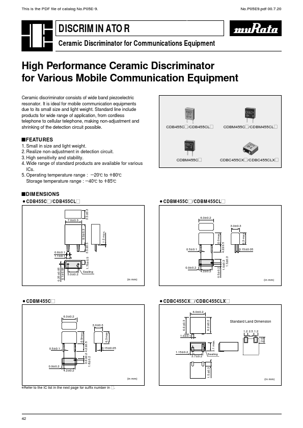 CDBC455CX40 Murata