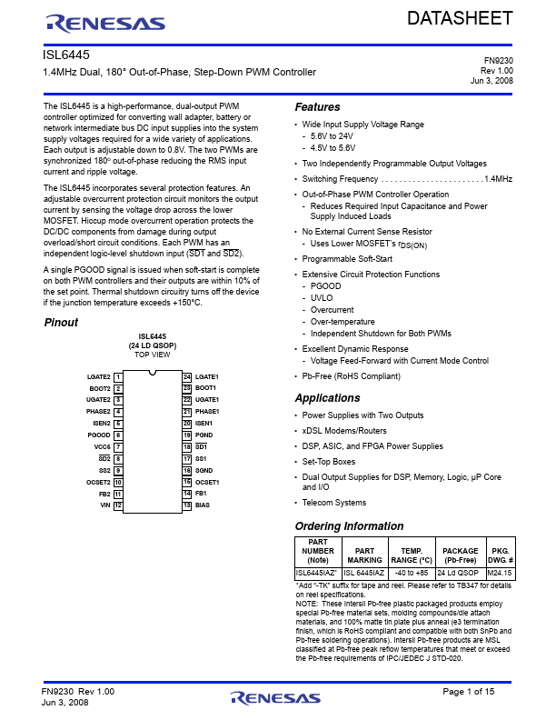 ISL6445 Renesas