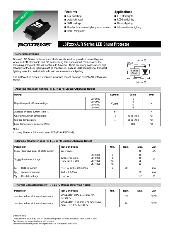 LSP1800AJR-S Bourns Electronic