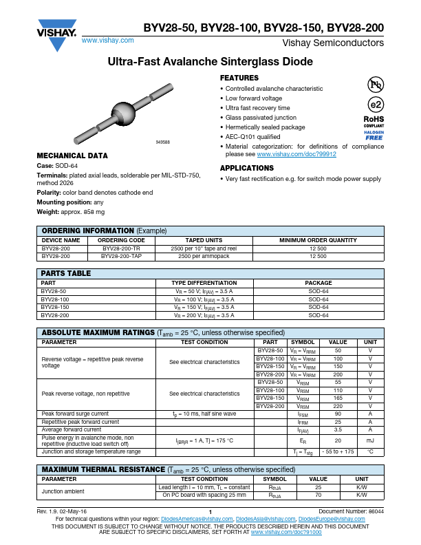 BYV28-200 Vishay