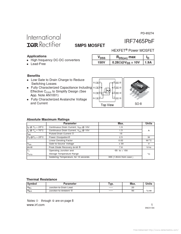 IRF7465PBF International Rectifier