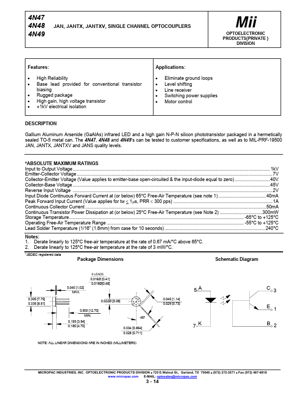 JANS4N47 Micropac Industries