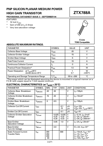 ZTX788A Zetex Semiconductors