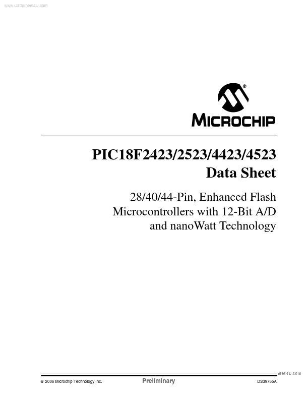 PIC18F4423 Microchip Technology