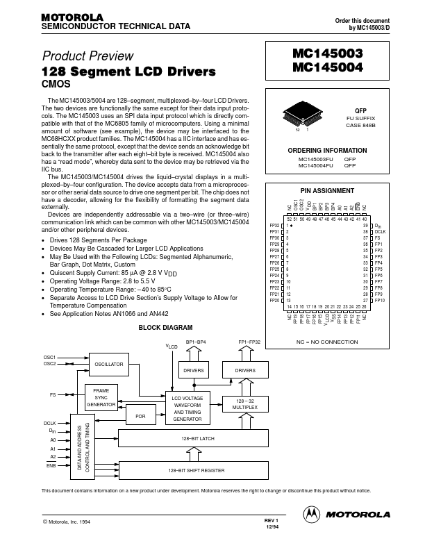 MC145003 Motorola