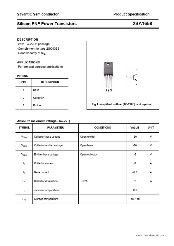 <?=2SA1658?> डेटा पत्रक पीडीएफ
