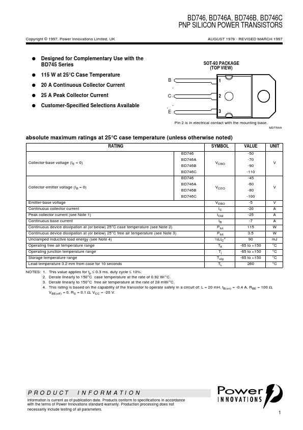 BD746 Power Innovations Limited