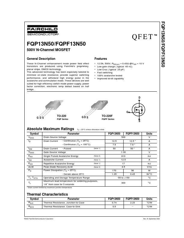 FQPF13N50