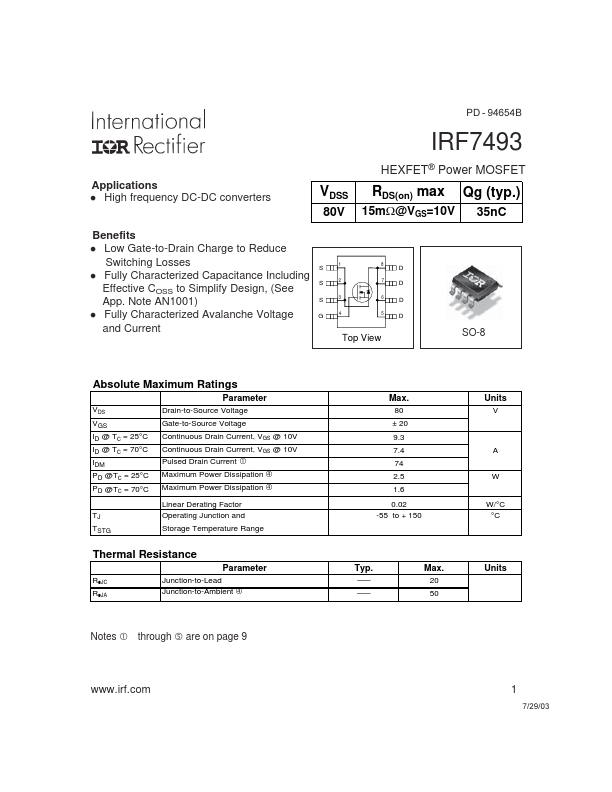 IRF7493 International Rectifier
