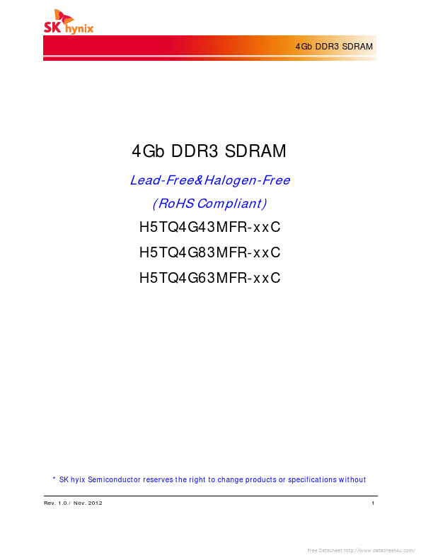 <?=H5TQ4G83MFR-xxC?> डेटा पत्रक पीडीएफ