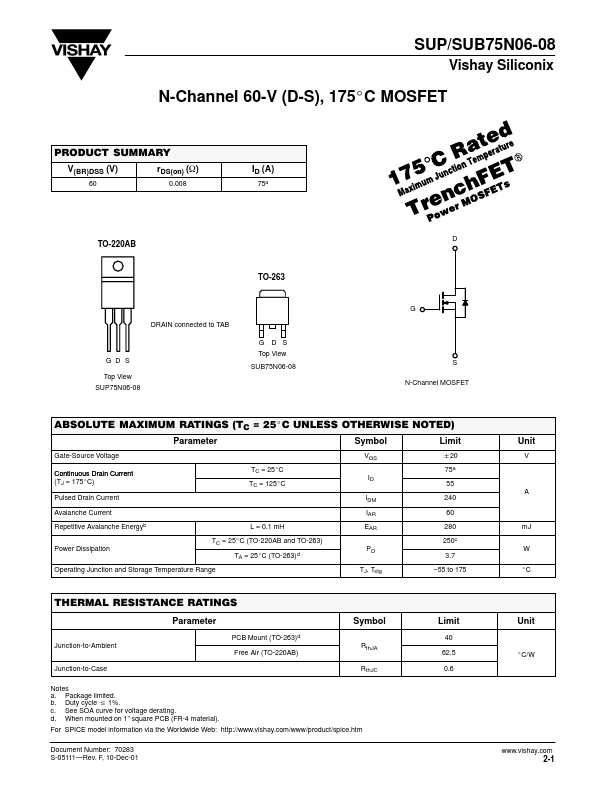 SUP75N06-08