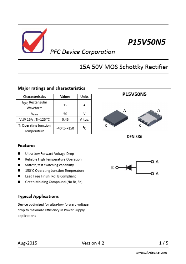P15V50N5 PFC Device Corporation