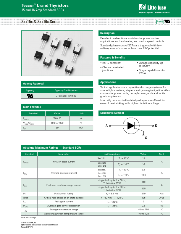 S4016N Littelfuse