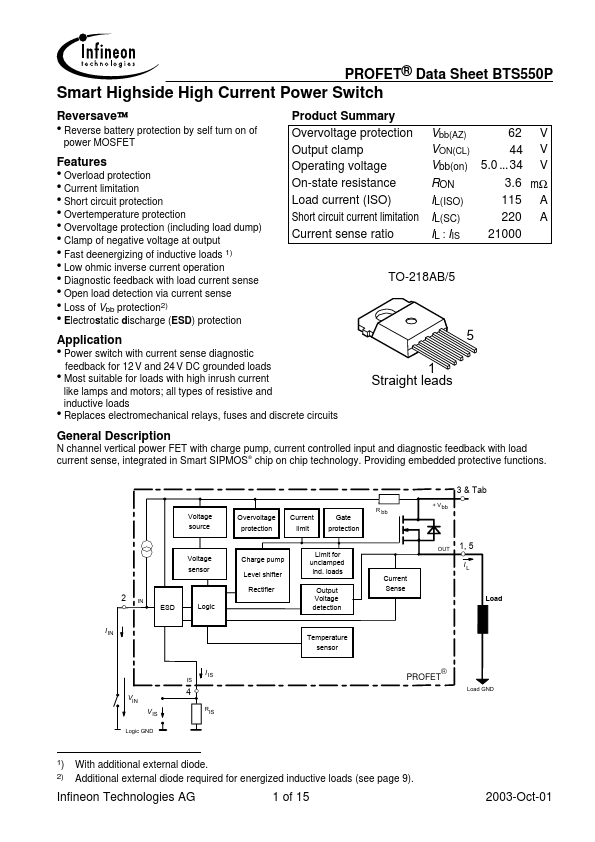 BTS550P Infineon Technologies AG