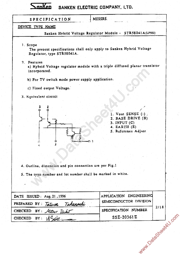 STR58041A Sanken Electric