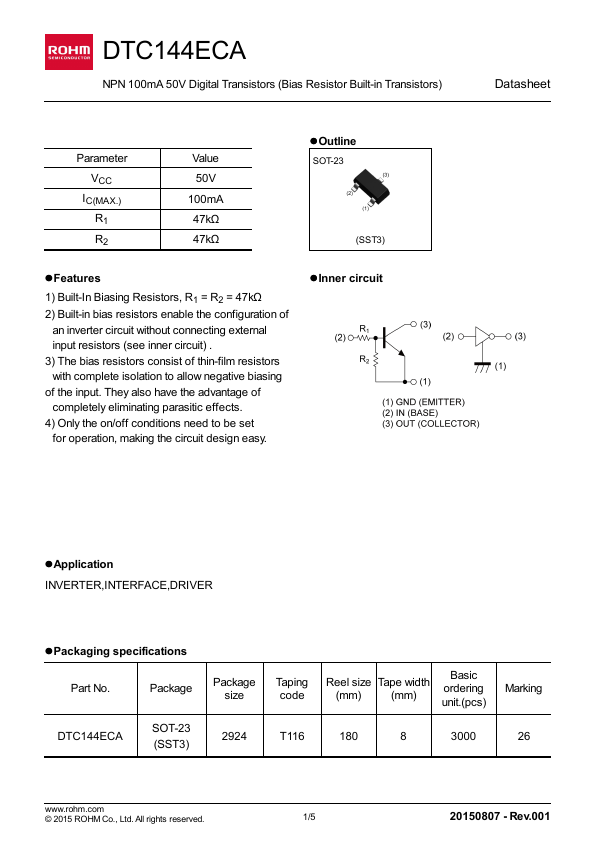 DTC144ECA ROHM