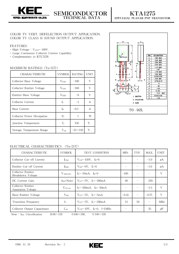 TA1275 Korea Electronics