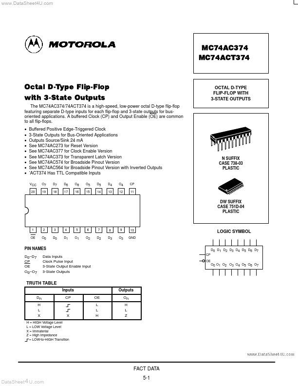 MC74AC374 Motorola