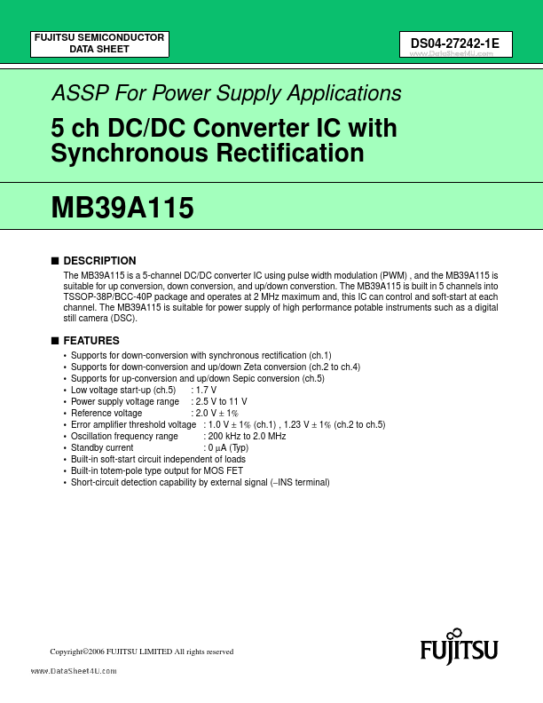 MB39A115 Fujitsu Media Devices Limited