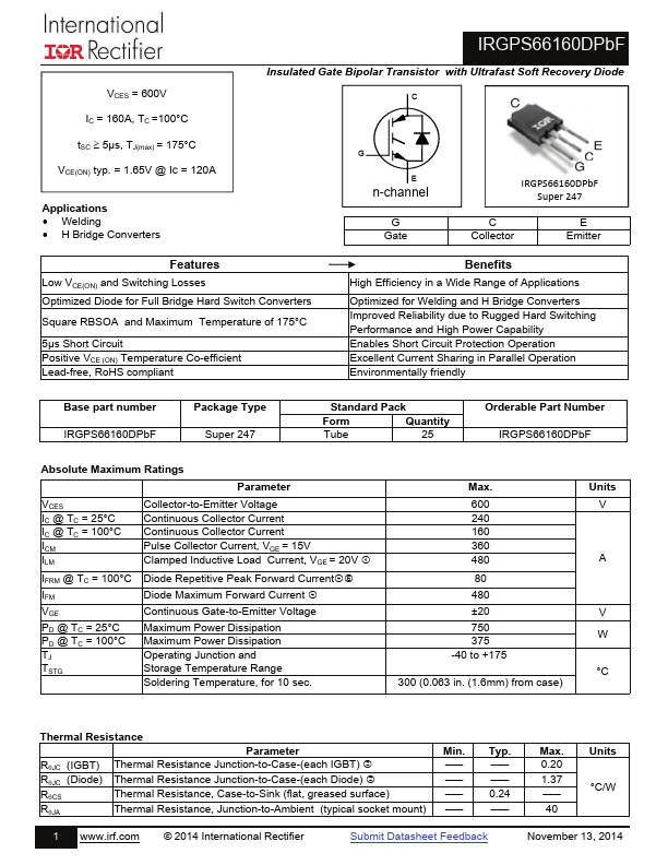 IRGPS66160DPBF