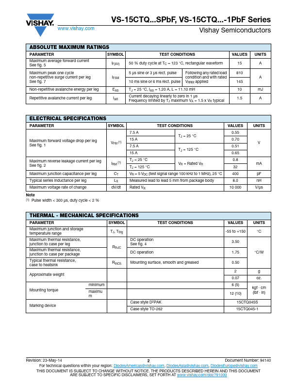 VS-15CTQ040-1PbF