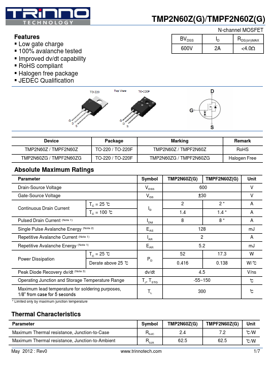 TMPF2N60ZG