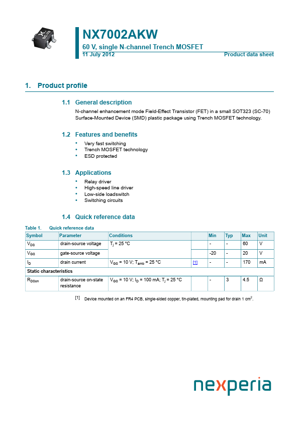 <?=NX7002AKW?> डेटा पत्रक पीडीएफ