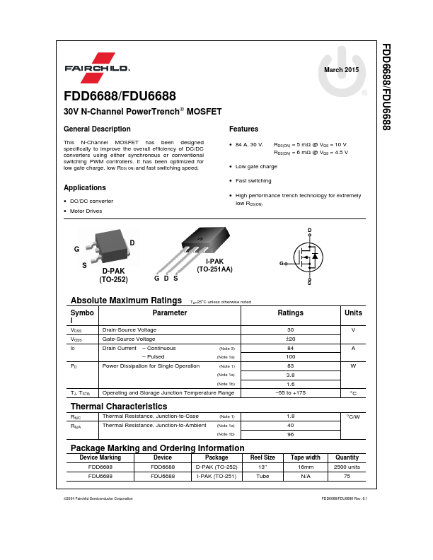 FDU6688 Fairchild Semiconductor
