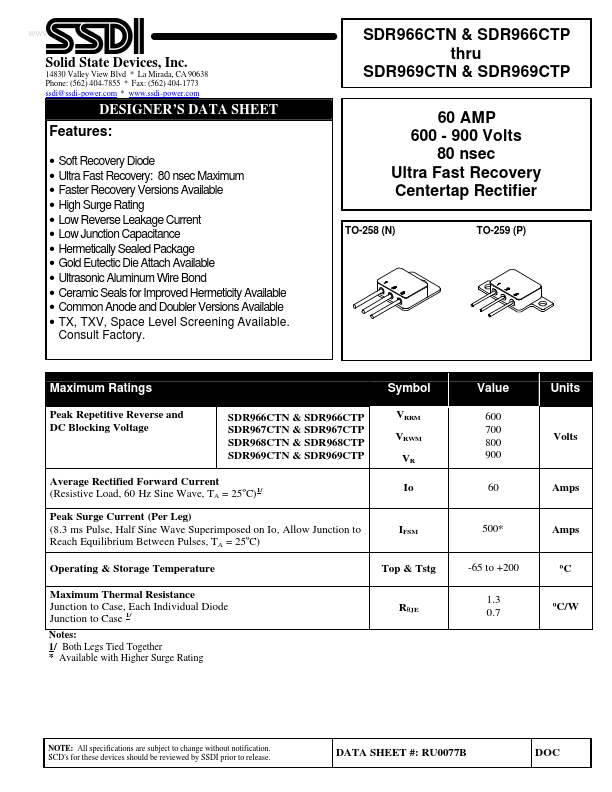 <?=SDR967CTP?> डेटा पत्रक पीडीएफ