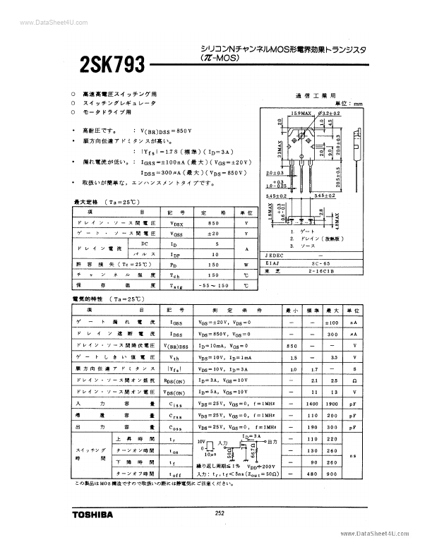 2SK793 Toshiba Semiconductor
