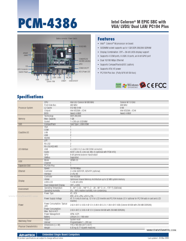 <?=PCM-4386?> डेटा पत्रक पीडीएफ