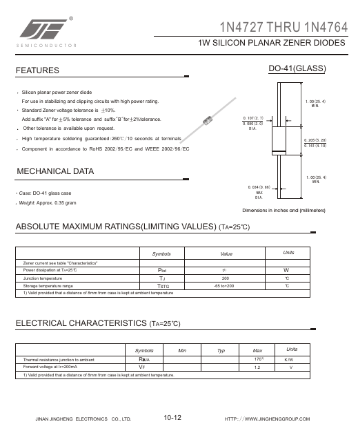 1N4743 JINGHENG ELECTRONICS