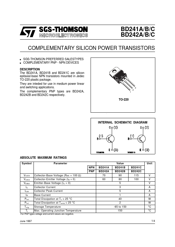 BD242A STMicroelectronics