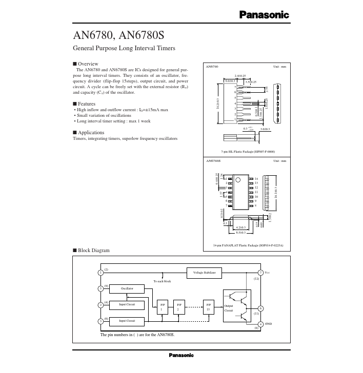 AN6780S Panasonic Semiconductor