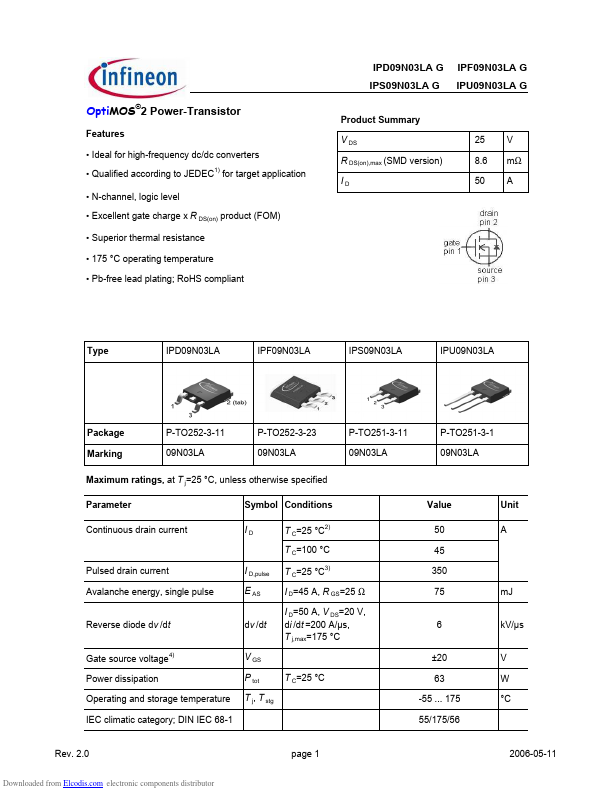 IPD09N03LAG Infineon
