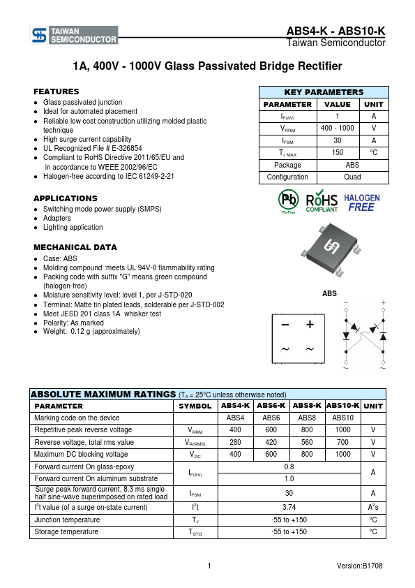 ABS6-K Taiwan Semiconductor