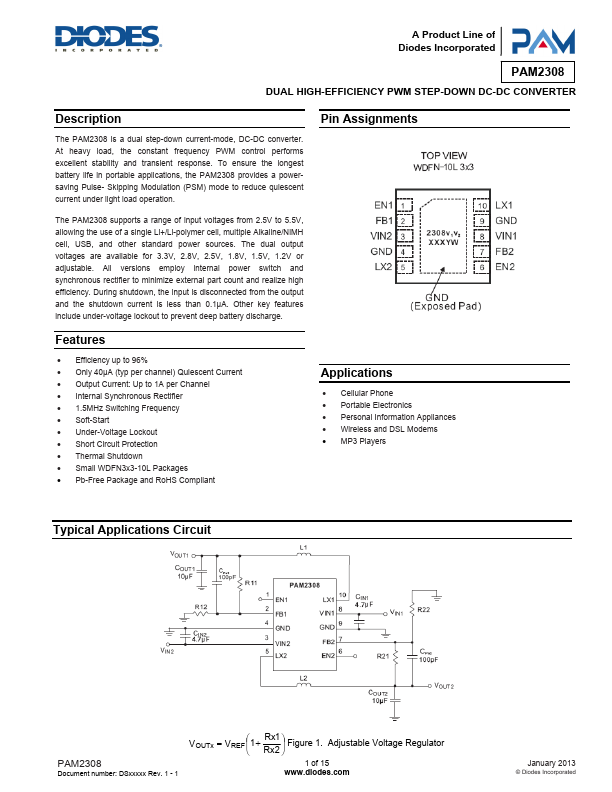 PAM2308 Diodes