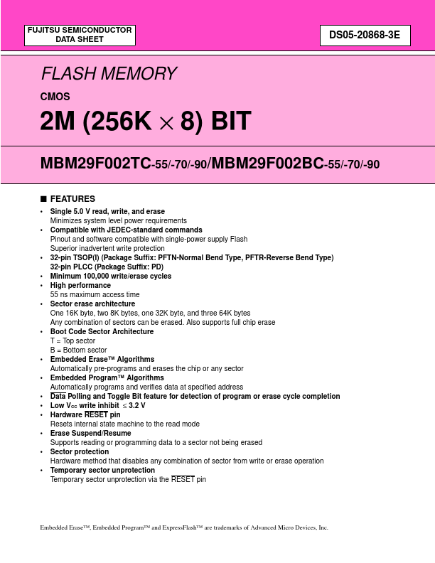 MBM29F002TC-55 Fujitsu