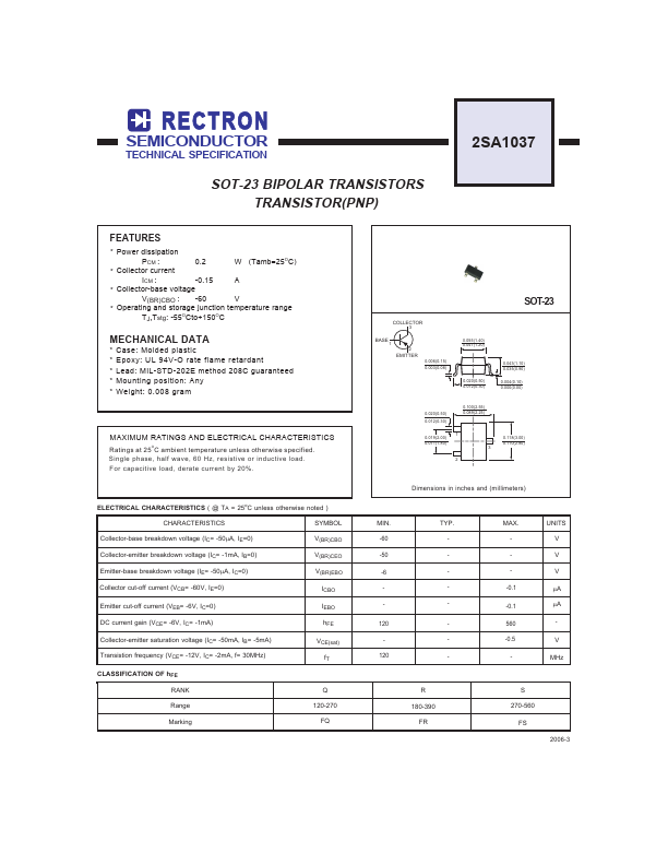 2SA1037 Rectron