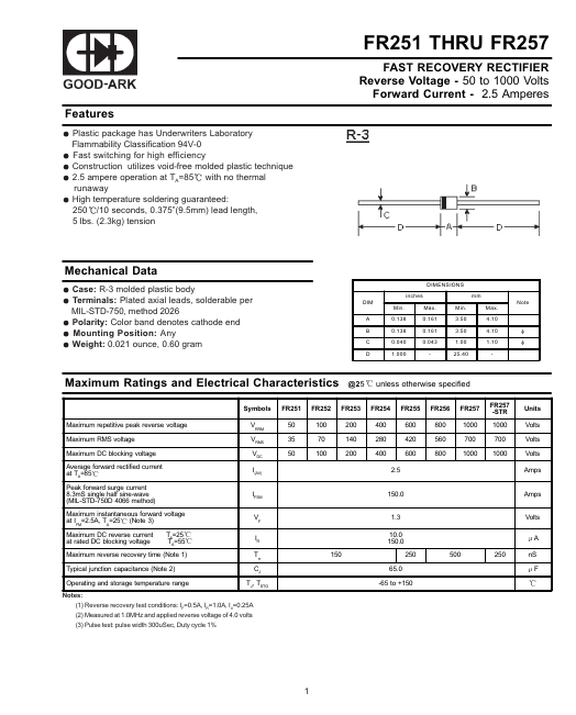 FR251 GOOD-ARK Electronics