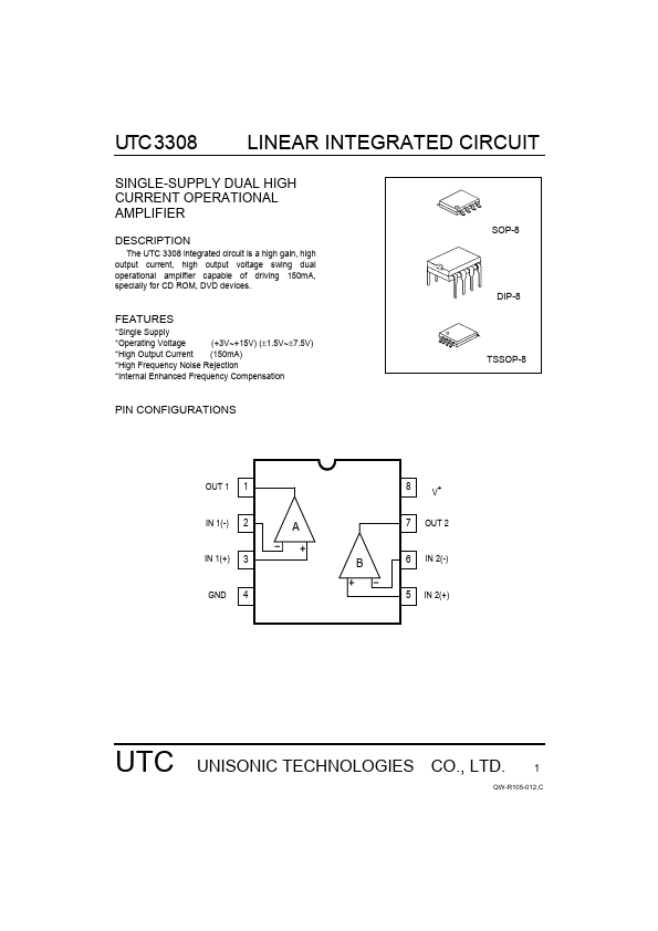 <?=UTC3308?> डेटा पत्रक पीडीएफ