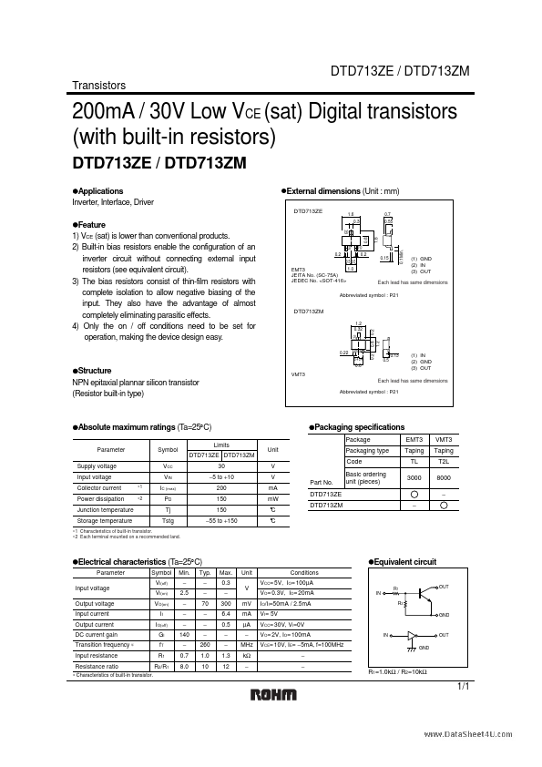 <?=DTD713ZM?> डेटा पत्रक पीडीएफ