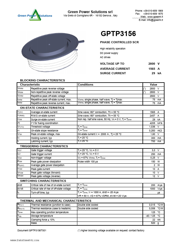<?=GPTP3156?> डेटा पत्रक पीडीएफ