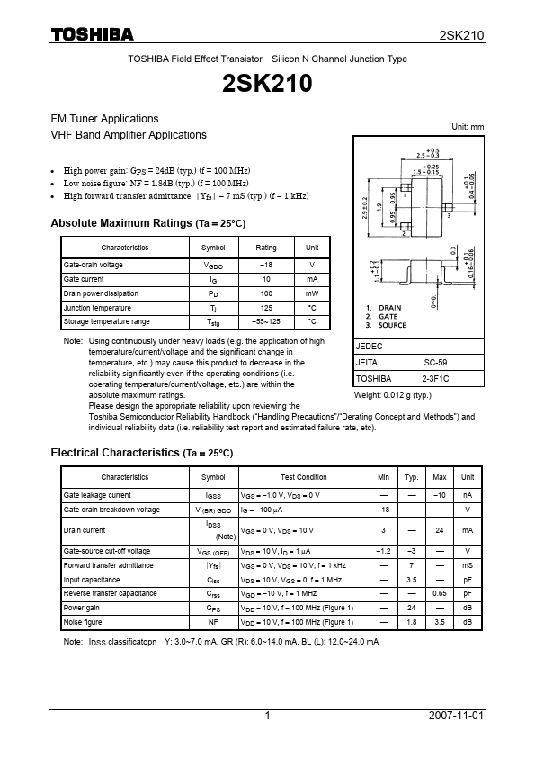 K210 Toshiba Semiconductor