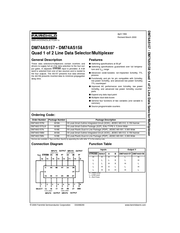 DM74AS157 Fairchild Semiconductor