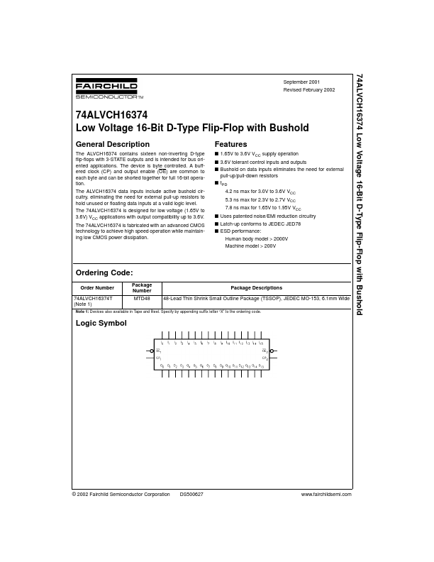 74ALVCH16374 Fairchild Semiconductor