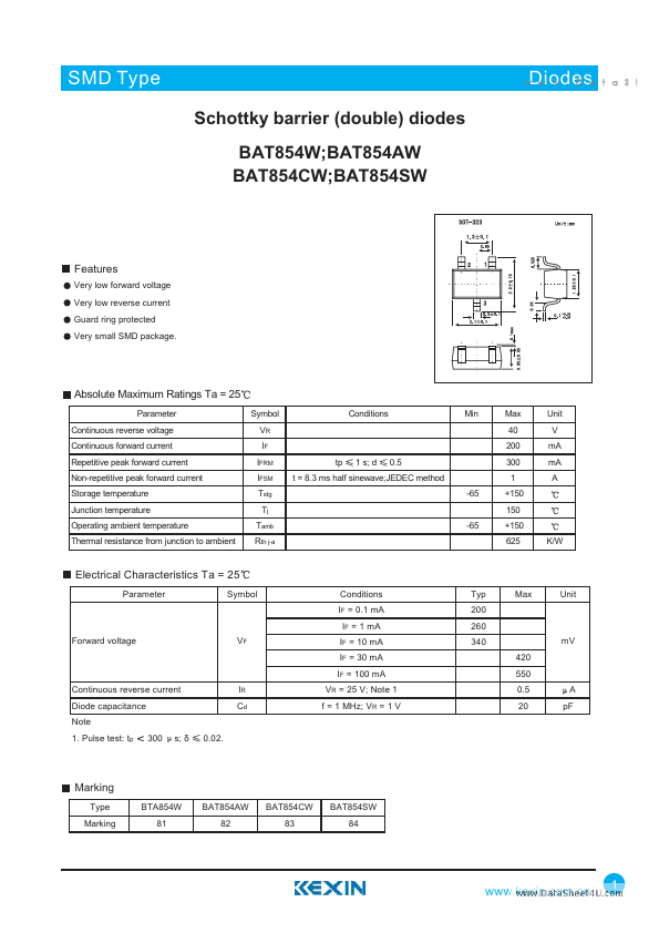 <?=BAT854W?> डेटा पत्रक पीडीएफ