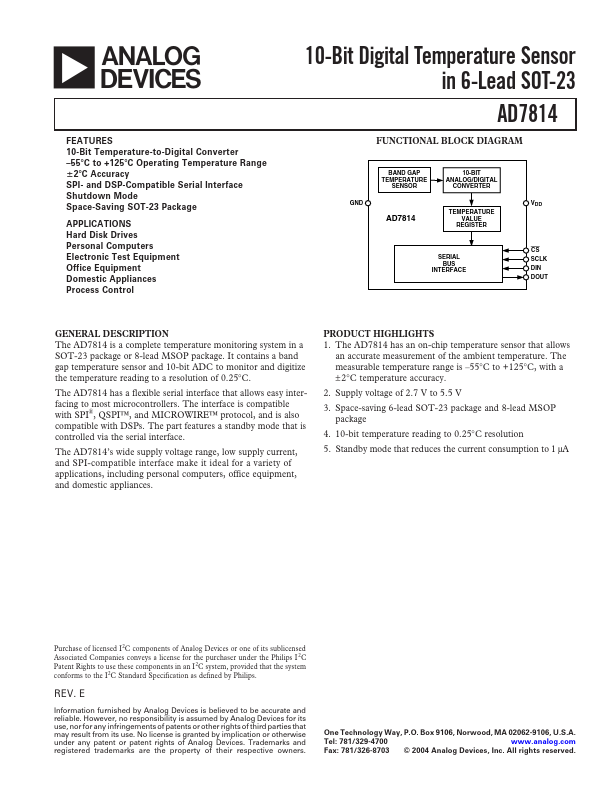 AD7814 Analog Devices