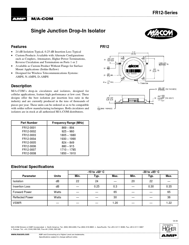 FR12-0001 Tyco Electronics